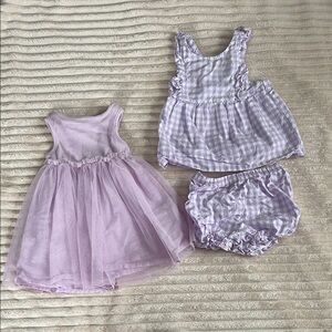 LIKE NEW- Adorable Lavender Baby Dress & NEW Summer tank set